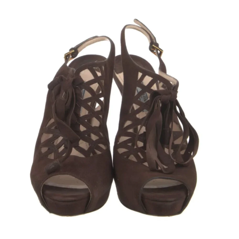 Prada Suede Slingback Sandals - Picture 2 of 4